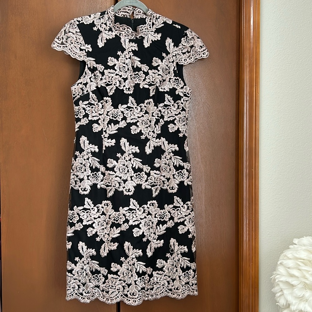 Black and pink shift dress